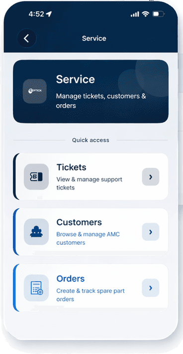 Optick mobile service app